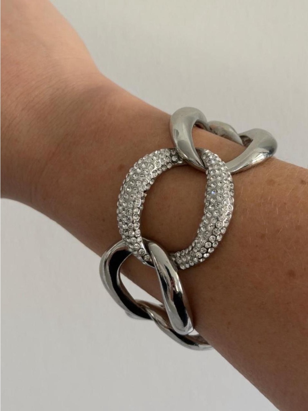 Silver Crystal Link Bracelet - Women Jewelry
